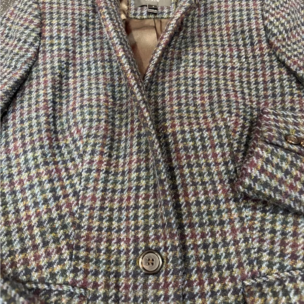 J. Crew Women's Houndstooth Blazer 100% Wool - Picture 5 of 8
